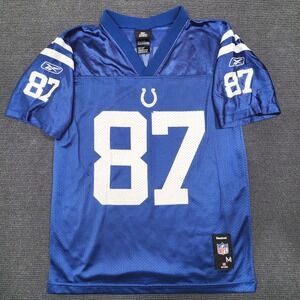 Reebok Indianapolis Colts Reggie Wayne #87 Jersey Youth Medium Blue NFL Mesh